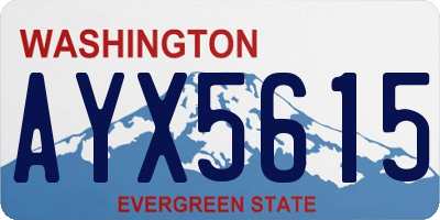 WA license plate AYX5615