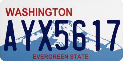 WA license plate AYX5617