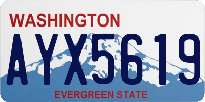 WA license plate AYX5619