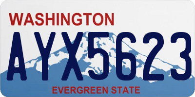 WA license plate AYX5623