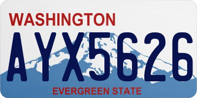 WA license plate AYX5626