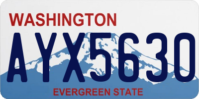 WA license plate AYX5630