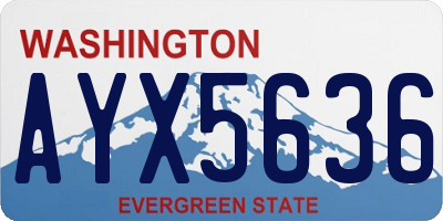 WA license plate AYX5636