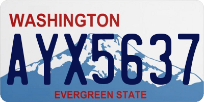 WA license plate AYX5637