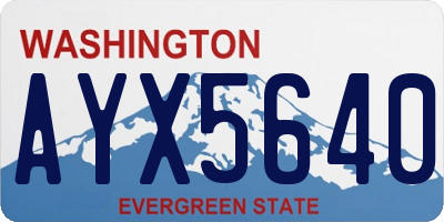 WA license plate AYX5640