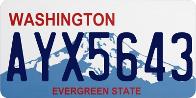 WA license plate AYX5643