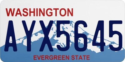 WA license plate AYX5645