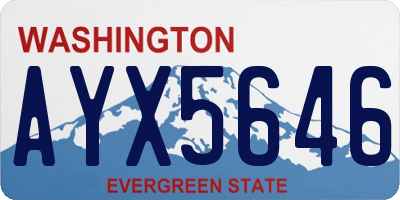 WA license plate AYX5646