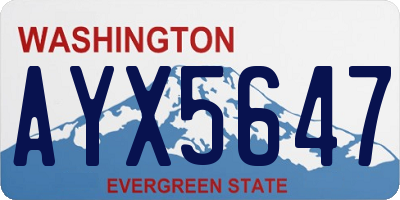 WA license plate AYX5647