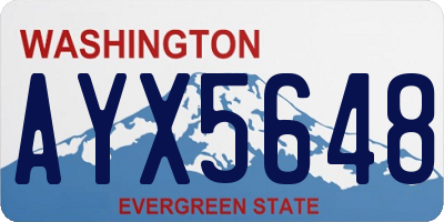 WA license plate AYX5648