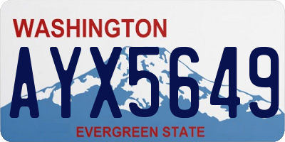 WA license plate AYX5649