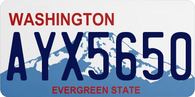 WA license plate AYX5650