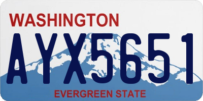 WA license plate AYX5651