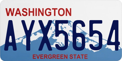 WA license plate AYX5654