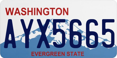 WA license plate AYX5665