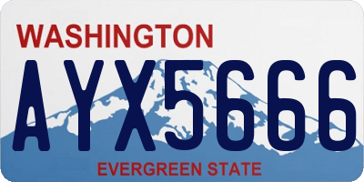 WA license plate AYX5666