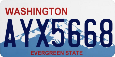 WA license plate AYX5668