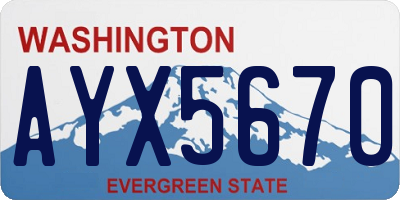 WA license plate AYX5670