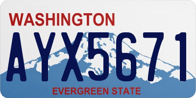 WA license plate AYX5671