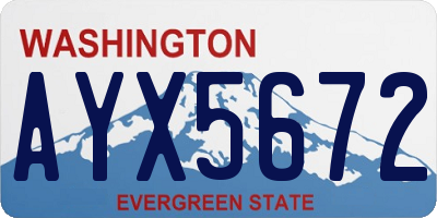 WA license plate AYX5672