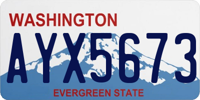 WA license plate AYX5673