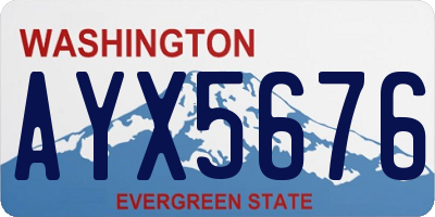 WA license plate AYX5676