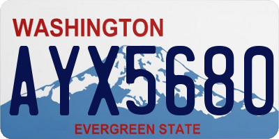 WA license plate AYX5680