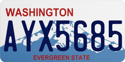 WA license plate AYX5685