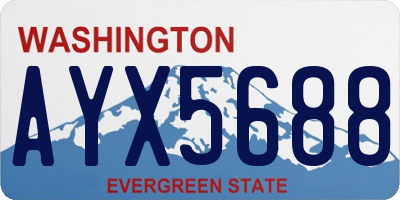 WA license plate AYX5688