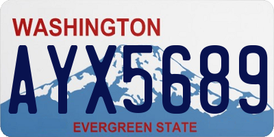 WA license plate AYX5689