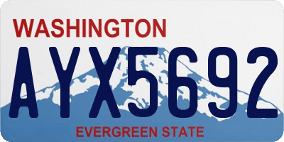 WA license plate AYX5692