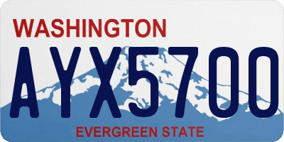 WA license plate AYX5700