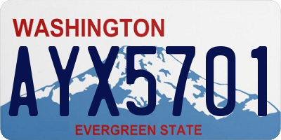 WA license plate AYX5701