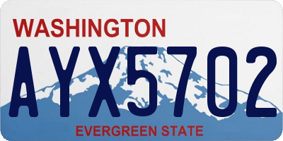 WA license plate AYX5702