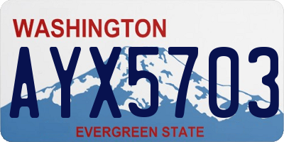 WA license plate AYX5703