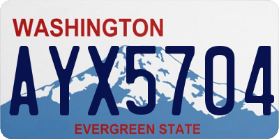 WA license plate AYX5704