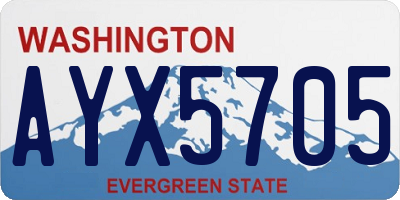 WA license plate AYX5705