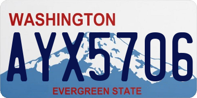 WA license plate AYX5706