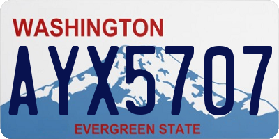 WA license plate AYX5707