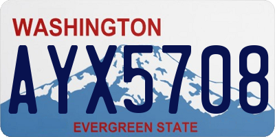 WA license plate AYX5708