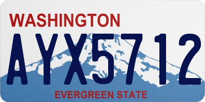 WA license plate AYX5712