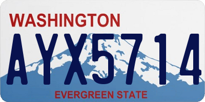 WA license plate AYX5714