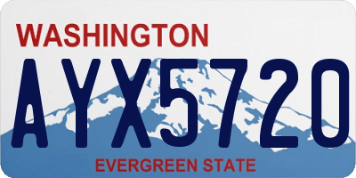 WA license plate AYX5720