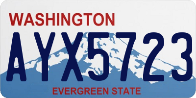 WA license plate AYX5723