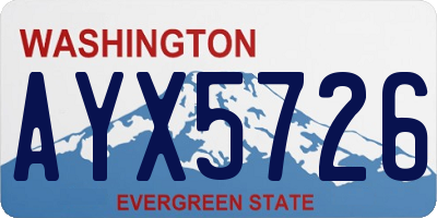 WA license plate AYX5726