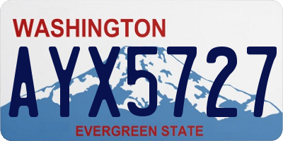 WA license plate AYX5727