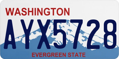 WA license plate AYX5728