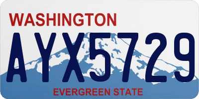 WA license plate AYX5729