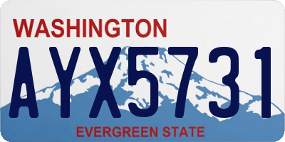 WA license plate AYX5731