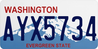 WA license plate AYX5734